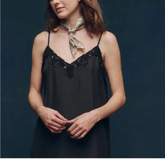 THE GREAT. Black Lace Detail midi dress - Picture 3 of 13